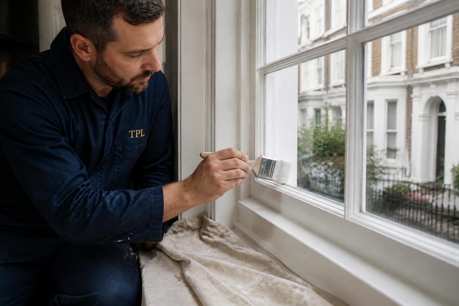 Sash Window Painting — specialist painting and decorating work by The Painters London.
